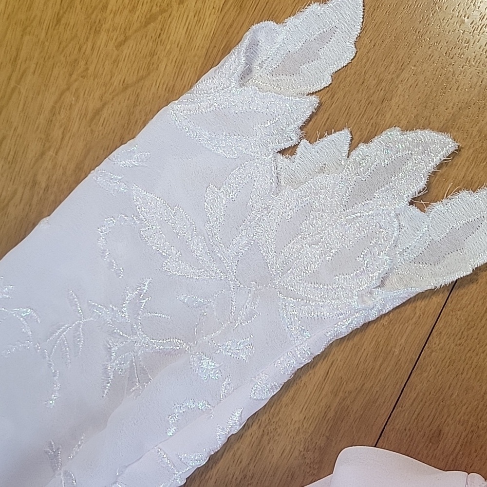 Patra Pink Dress Crinkle Skirt Irridescent Embroidered Leaf Design Womens 13-14 - Picture 10 of 15